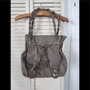 Vintage MICHAEL ROME Genuine Leather Handbag, Made In Italy, Braided Straps